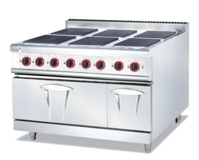 Commercial Electric 6-Burner Hotplate with Oven &amp; Cabinet Eh-897A