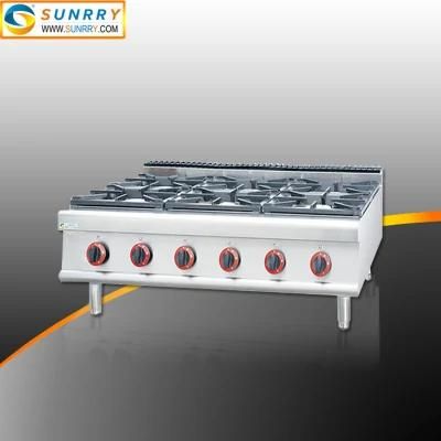 Stainless Steel Counter Top Gas Cooker 6 Burner Range