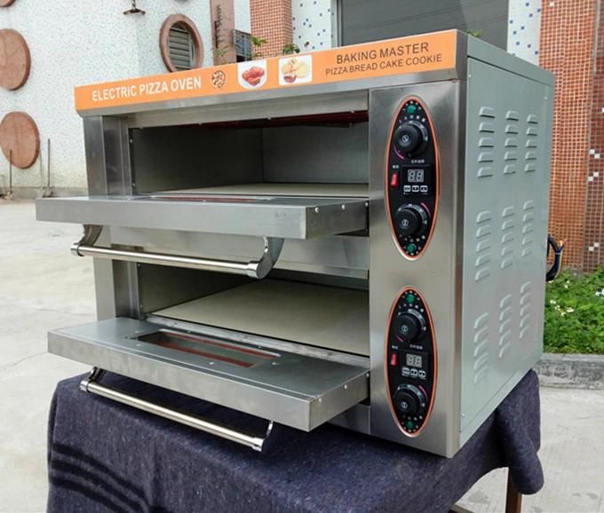 Double Deck 2 Trays Electric Bread Pizza Bakery Oven for Sale