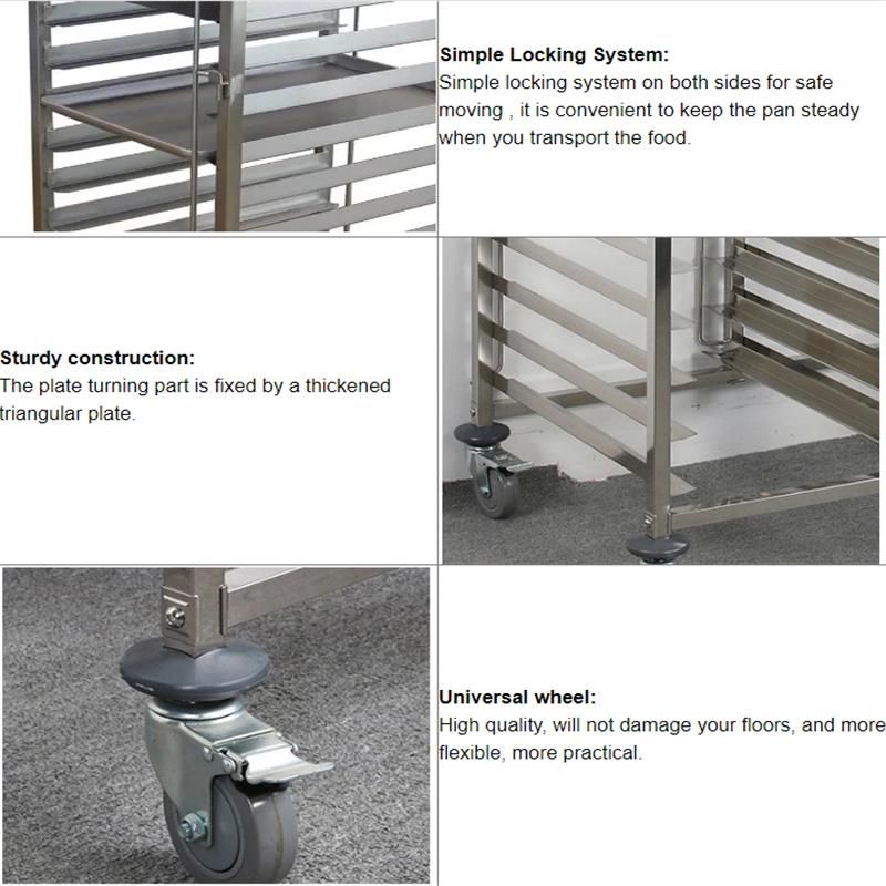 High Standard Stainless Steel Knocked-Down Baking Tray Rack Trolley