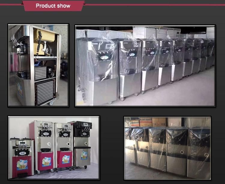 Commercial Stainless Steel Soft Ice Cream Machine with Air Pump and Pre-Cooling system