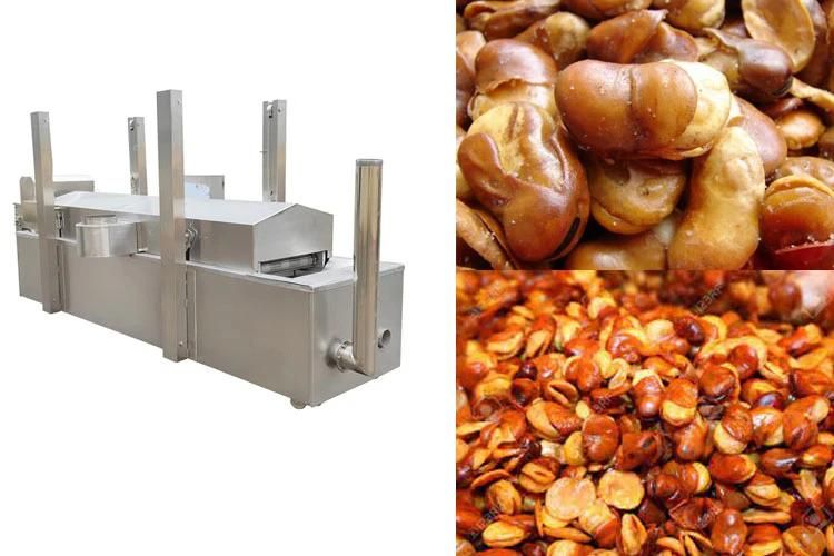 Mesh Belt Gas Continue Deep Fry Machinery Fava Beans Fryer Machine