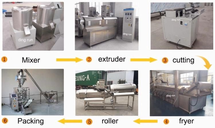 Fried Snack Pellet Puff Snack Food Making Extrusion Machine 3D Snack Processing Line