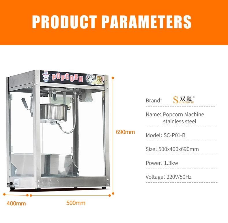 Stainless Steel Electric Popcorn Maker Commercial Popcorn Machine 8oz