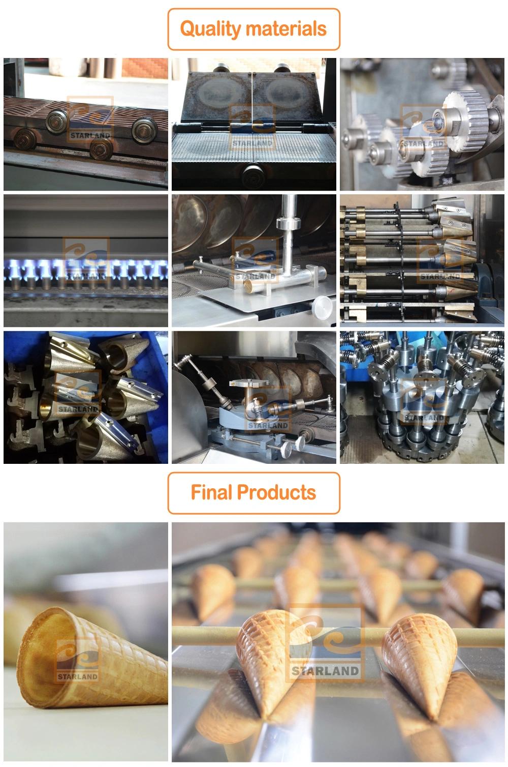 Versatile Fully Automatic of 51 Baking Plates 5m Long with After Sales Service Rolled Waffle Cone Production Line