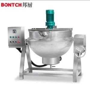 Big Industrial Stainless Steel Double Bottom Fruit Jam Steam Cooking Pot with Mixer