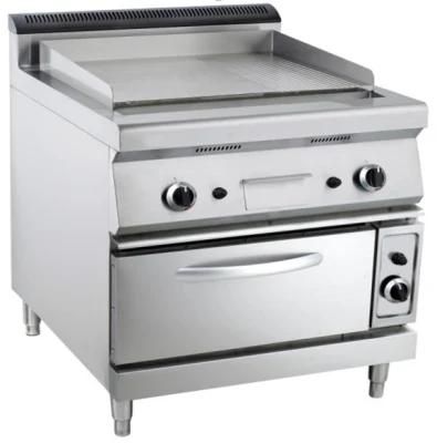 Guangzhou Factory Free Standing Gas Griddle with Cabinet (1/3 grooved 2/3 flat) for ...