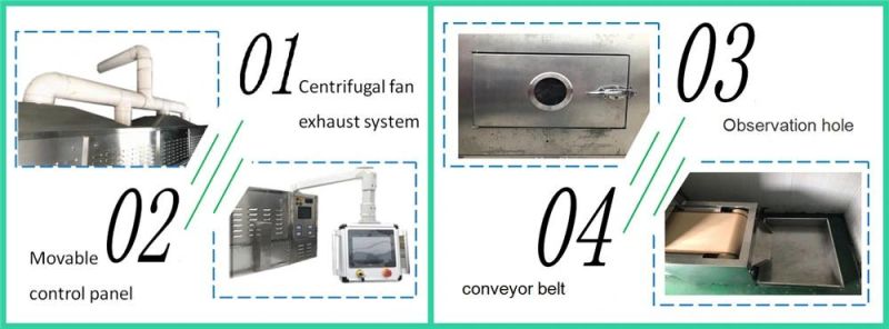 Tunnel Continuous Industrial Mealworm Microwave Vacuum Oven Dryer Machine