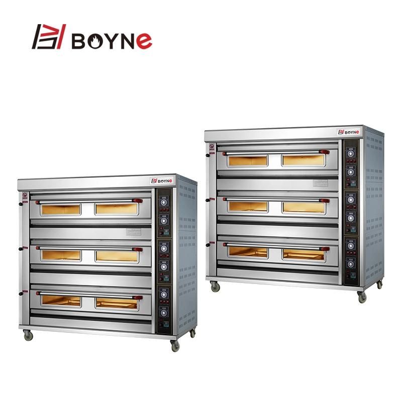 Three Deck Nine Trays Commercial Gas Baking Oven