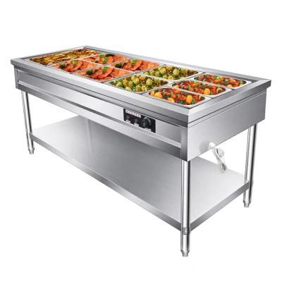 Catering Equipment Counter Top Curved Bain Marie Glass Hot Food Display Food Warmer