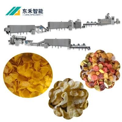 Continuous Toasted Complete Grain Breakfast Cereal Corn Flakes Making Extruder Machine ...