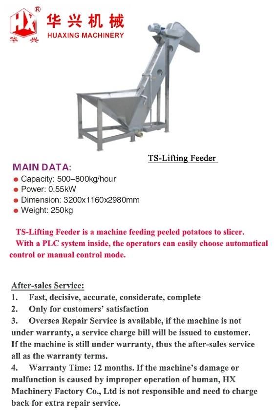 Ts-Lifting Feeder (Potato Chips/Cracker Snack Food Machine)