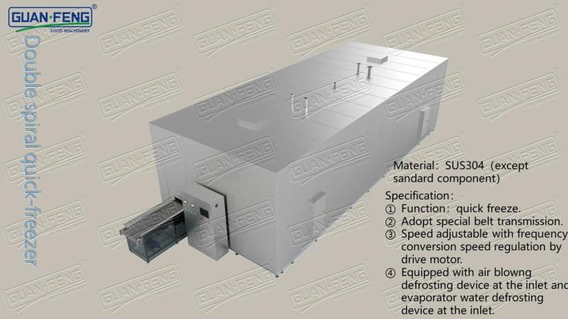 Spiral Quick Freezing Machine Freezer for Vegetables and Fruits