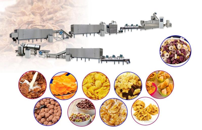 Instant Corn Flake Breakfast Cereal Making Equipment Line/Twin Screw Extruder Food Machine