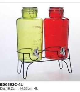 Glass Beverage Jar Special Type Juice Jar