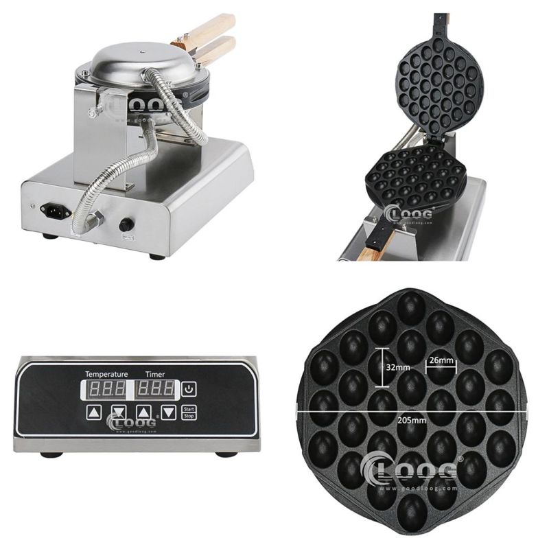 Fast Food Snack Machine Hongkong Egg Bubble Waffle Maker Digital Type Waffle Cone Maker Egg Puff Maker Bubble Waffle Machine for Food Truck