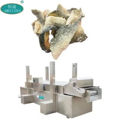 Diesel Gas Frying Machine Continuous Seafood Fish Skin Deep Fryer