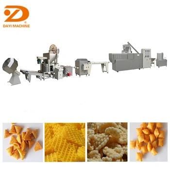 Automatic Corn Bugle Snacks Production Line Fried Wheat Flour Chips Machine