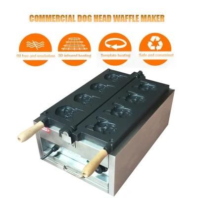 Qianmai Commercial Electric Dog Head Shape Waffle Maker Machine
