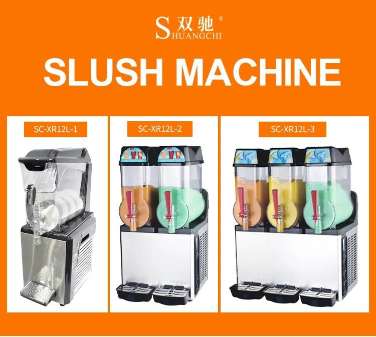 Commercial Slush Machine with Double Vats Juice Dispenser