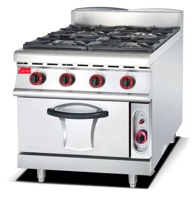 Commercial Kitchen Equipment Gas Stove Burner with Cabinet &amp; Baking Oven