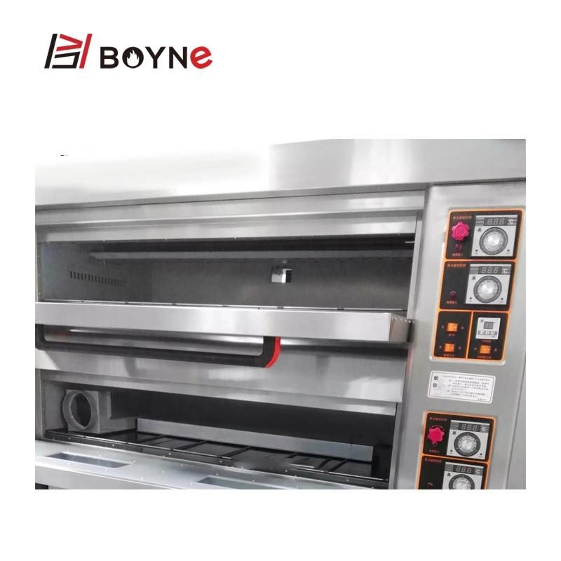 Commercial Stainless Steel Two Deck Four Trays Bakery Bread Baking Oven