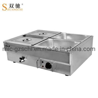 Electric Bain Marie Hating Soup Machine 4 Pots with Tap Thermostatic Apparatus