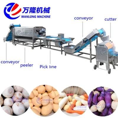 Industrial Carrot Washing Peeling Cutting Drying Packing Production Line