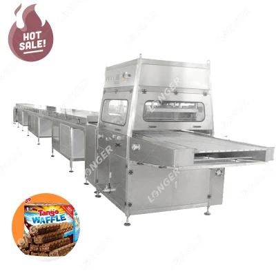 Chocolate Bakery Coated Marshmallow Biscuit Dipping Machine Belt Type Chocolate Coating ...