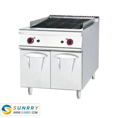 Commercial Kitchen Lava Rock Stone Grill with Cabinet