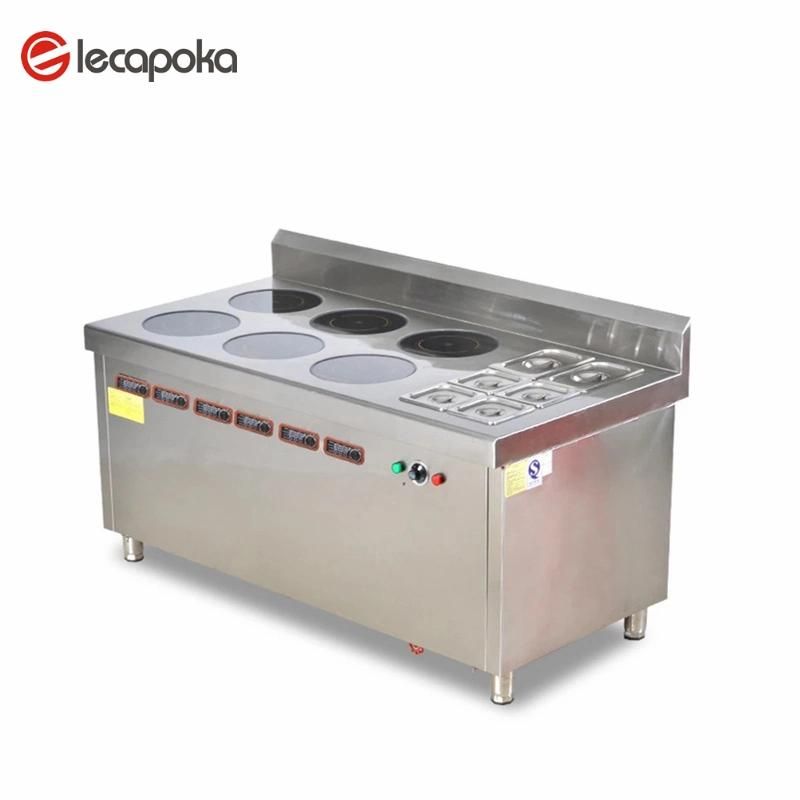 Commercial Kitchen Equipment 3.5kw 6 Burners Stainless Steel Hotel Kitchen Equipment