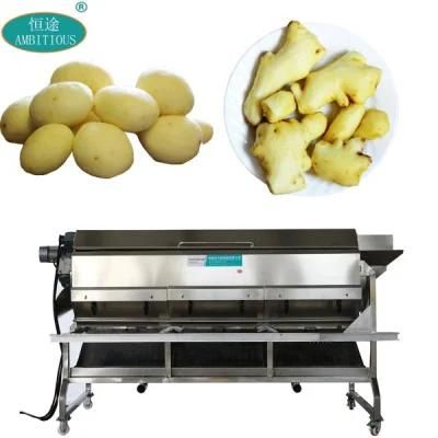 Automatic Potato Washing Peeler Drum Ginger Washing Peeling Machine