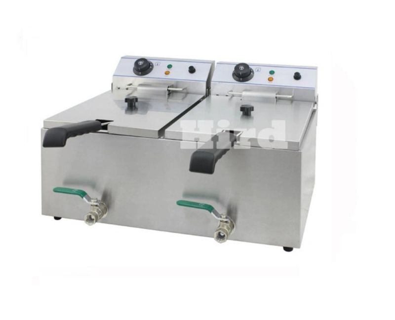 Electric Counter Deep Fryer (WF-102SV) Double Valves Two Tanks CE Food Machine Kitchen Equipment