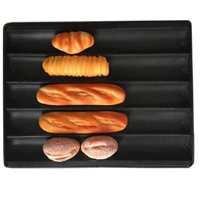 Baguette Tray Perforated Aluminum French Bread Bakery Muolder Silicing Tray Baguette Sheet
