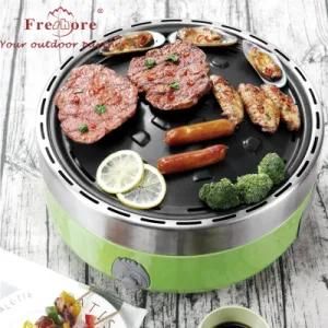 Bright Green Korean Charcoal Electric Grills Indoor Outdoor with Heat Resistance